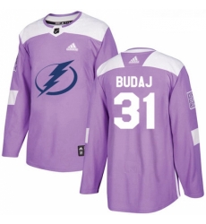 Youth Adidas Tampa Bay Lightning 31 Peter Budaj Authentic Purple Fights Cancer Practice NHL Jersey 
