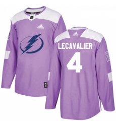 Youth Adidas Tampa Bay Lightning 4 Vincent Lecavalier Authentic Purple Fights Cancer Practice NHL Jersey 