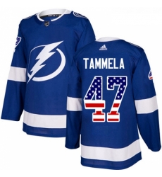 Youth Adidas Tampa Bay Lightning 47 Jonne Tammela Authentic Blue USA Flag Fashion NHL Jersey 