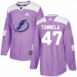 Youth Adidas Tampa Bay Lightning 47 Jonne Tammela Authentic Purple Fights Cancer Practice NHL Jersey 