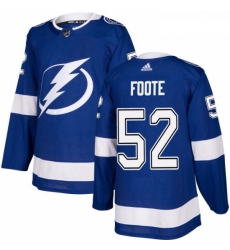 Youth Adidas Tampa Bay Lightning 52 Callan Foote Authentic Royal Blue Home NHL Jersey 