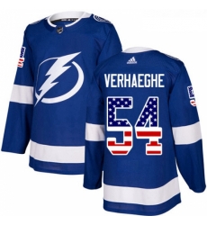 Youth Adidas Tampa Bay Lightning 54 Carter Verhaeghe Authentic Blue USA Flag Fashion NHL Jersey 