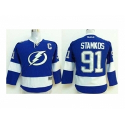 Youth NHL Jerseys Tampa Bay Lightning #91 Stamkos blue[2014 new stadium][patch C]