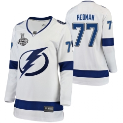 Women Adidas Tampa Bay Lightning 77 Victor Hedman Premier White Home NHL Jersey