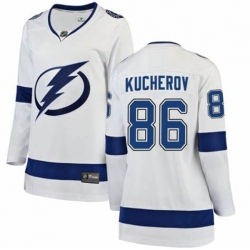Women Adidas Tampa Bay Lightning 86 Nikita Kucherov Authentic White Home NHL Jersey