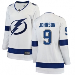 Women Adidas Tampa Bay Lightning 9 Tyler Johnson Premier White Home NHL Jersey