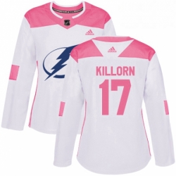 Womens Adidas Tampa Bay Lightning 17 Alex Killorn Authentic WhitePink Fashion NHL Jersey 