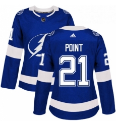 Womens Adidas Tampa Bay Lightning 21 Brayden Point Authentic Royal Blue Home NHL Jersey 