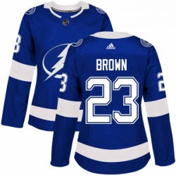 Womens Adidas Tampa Bay Lightning 23 JT Brown Authentic Royal Blue Home NHL Jersey 