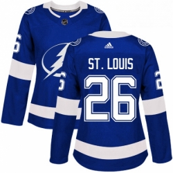 Womens Adidas Tampa Bay Lightning 26 Martin St Louis Authentic Royal Blue Home NHL Jersey 