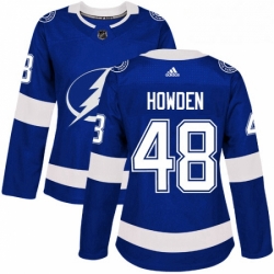 Womens Adidas Tampa Bay Lightning 48 Brett Howden Authentic Royal Blue Home NHL Jersey 