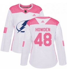 Womens Adidas Tampa Bay Lightning 48 Brett Howden Authentic WhitePink Fashion NHL Jersey 