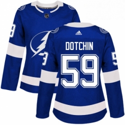 Womens Adidas Tampa Bay Lightning 59 Jake Dotchin Authentic Royal Blue Home NHL Jersey 