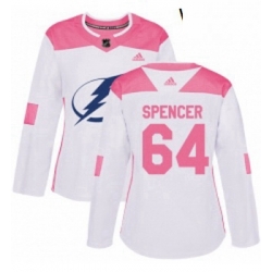 Womens Adidas Tampa Bay Lightning 64 Matthew Spencer Authentic WhitePink Fashion NHL Jersey 