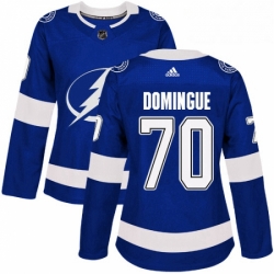 Womens Adidas Tampa Bay Lightning 70 Louis Domingue Authentic Royal Blue Home NHL Jersey 