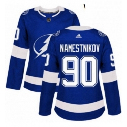Womens Adidas Tampa Bay Lightning 90 Vladislav Namestnikov Authentic Royal Blue Home NHL Jersey 