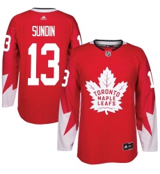 Maple Leafs #13 Mats Sundin Red Alternate Stitched NHL Jersey