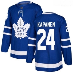 Maple Leafs #24 Kasperi Kapanen Blue Home Authentic Stitched Hockey Jersey
