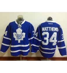 Maple Leafs #34 Auston Matthews Blue Home Stitched NHL Jersey