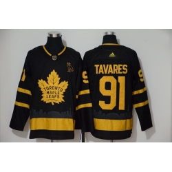 Maple Leafs 91 John Tavares Black Gold Adidas Jersey