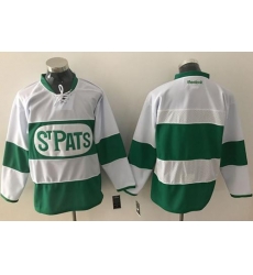 Maple Leafs Blank White Green St. Patrick's Day Stitched NHL Jersey