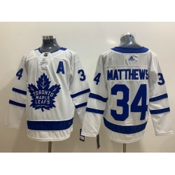 Men Toronto Maple Leafs 34 Auston Matthews White Adidas Jersey