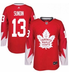 Mens Adidas Toronto Maple Leafs 13 Mats Sundin Premier Red Alternate NHL Jersey 