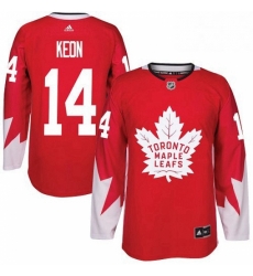 Mens Adidas Toronto Maple Leafs 14 Dave Keon Authentic Red Alternate NHL Jersey 