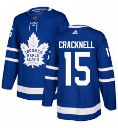 Mens Adidas Toronto Maple Leafs 15 Adam Cracknell Authentic Royal Blue Home NHL Jersey 