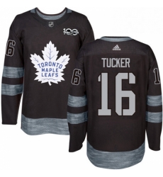 Mens Adidas Toronto Maple Leafs 16 Darcy Tucker Authentic Black 1917 2017 100th Anniversary NHL Jersey 