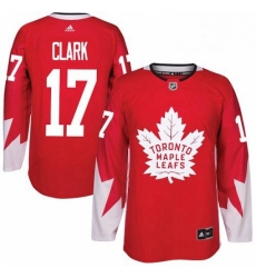 Mens Adidas Toronto Maple Leafs 17 Wendel Clark Authentic Red Alternate NHL Jersey 