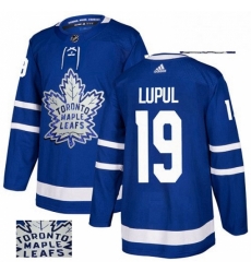 Mens Adidas Toronto Maple Leafs 19 Joffrey Lupul Authentic Royal Blue Fashion Gold NHL Jersey 