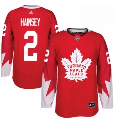 Mens Adidas Toronto Maple Leafs 2 Ron Hainsey Authentic Red Alternate NHL Jersey 
