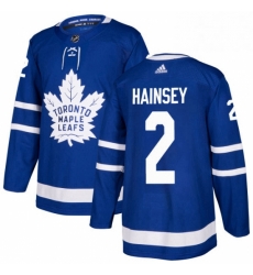 Mens Adidas Toronto Maple Leafs 2 Ron Hainsey Authentic Royal Blue Home NHL Jersey 