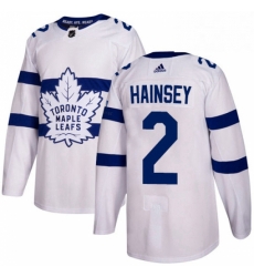 Mens Adidas Toronto Maple Leafs 2 Ron Hainsey Authentic White 2018 Stadium Series NHL Jersey 
