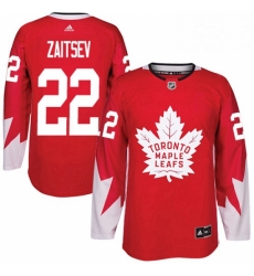 Mens Adidas Toronto Maple Leafs 22 Nikita Zaitsev Authentic Red Alternate NHL Jersey 