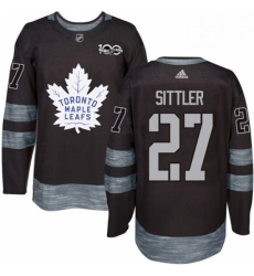 Mens Adidas Toronto Maple Leafs 27 Darryl Sittler Authentic Black 1917 2017 100th Anniversary NHL Jersey 