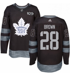 Mens Adidas Toronto Maple Leafs 28 Connor Brown Authentic Black 1917 2017 100th Anniversary NHL Jersey 