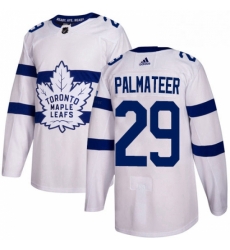 Mens Adidas Toronto Maple Leafs 29 Mike Palmateer Authentic White 2018 Stadium Series NHL Jersey 