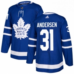 Mens Adidas Toronto Maple Leafs 31 Frederik Andersen Premier Royal Blue Home NHL Jersey 