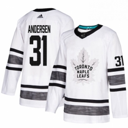 Mens Adidas Toronto Maple Leafs 31 Frederik Andersen White 2019 All Star Game Parley Authentic Stitched NHL Jersey 
