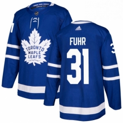 Mens Adidas Toronto Maple Leafs 31 Grant Fuhr Authentic Royal Blue Home NHL Jersey 