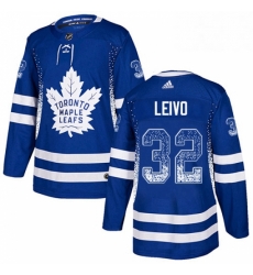 Mens Adidas Toronto Maple Leafs 32 Josh Leivo Authentic Blue Drift Fashion NHL Jersey 