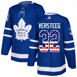 Mens Adidas Toronto Maple Leafs 32 Kris Versteeg Authentic Royal Blue USA Flag Fashion NHL Jersey 