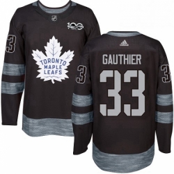 Mens Adidas Toronto Maple Leafs 33 Frederik Gauthier Authentic Black 1917 2017 100th Anniversary NHL Jersey 