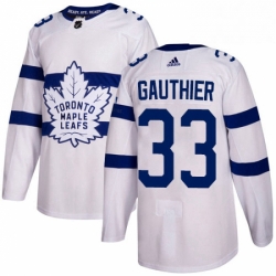 Mens Adidas Toronto Maple Leafs 33 Frederik Gauthier Authentic White 2018 Stadium Series NHL Jersey 