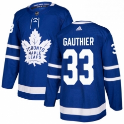 Mens Adidas Toronto Maple Leafs 33 Frederik Gauthier Premier Royal Blue Home NHL Jersey 