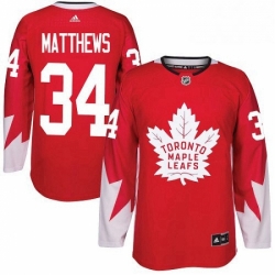 Mens Adidas Toronto Maple Leafs 34 Auston Matthews Authentic Red Alternate NHL Jersey 