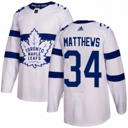 Mens Adidas Toronto Maple Leafs 34 Auston Matthews Authentic White 2018 Stadium Series NHL Jersey 