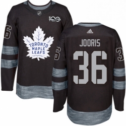 Mens Adidas Toronto Maple Leafs 36 Josh Jooris Authentic Black 1917 2017 100th Anniversary NHL Jersey 